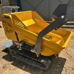 Mini Carretilla de volteo hidráulica motor a gasolina, con bandas y pala frontal de auto carga